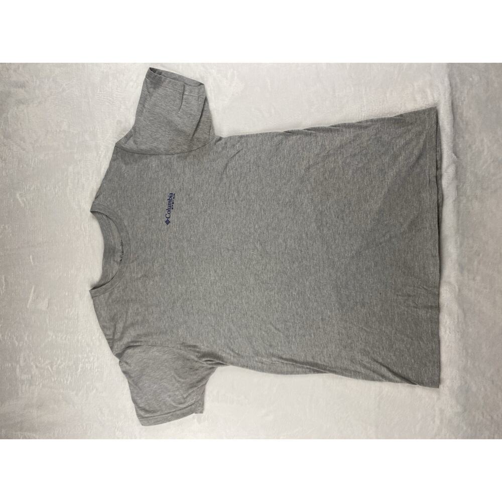 Columbia PFG Gray Cotton Blend Men's L Short Sleeve Flag Logo Graphic T-Shirt